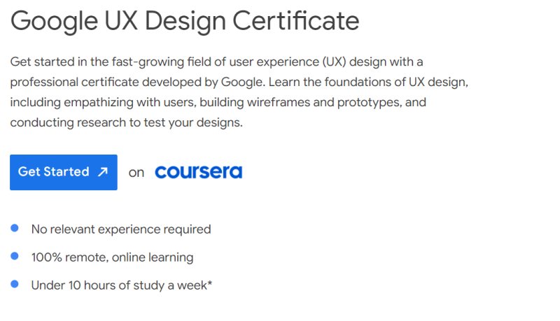 شهادات جوجل المعتمدة في الـ Google UX Design إبدأ الآن