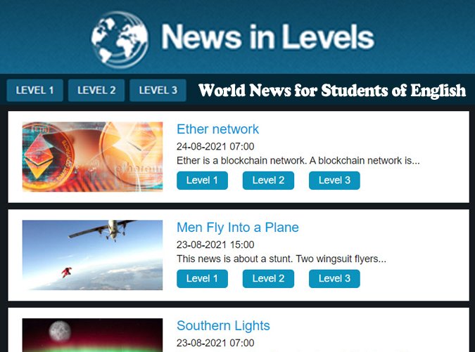 موقع News in levels لتطوير مهارة القراءة